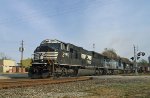 NS 2595 leads a train westbound